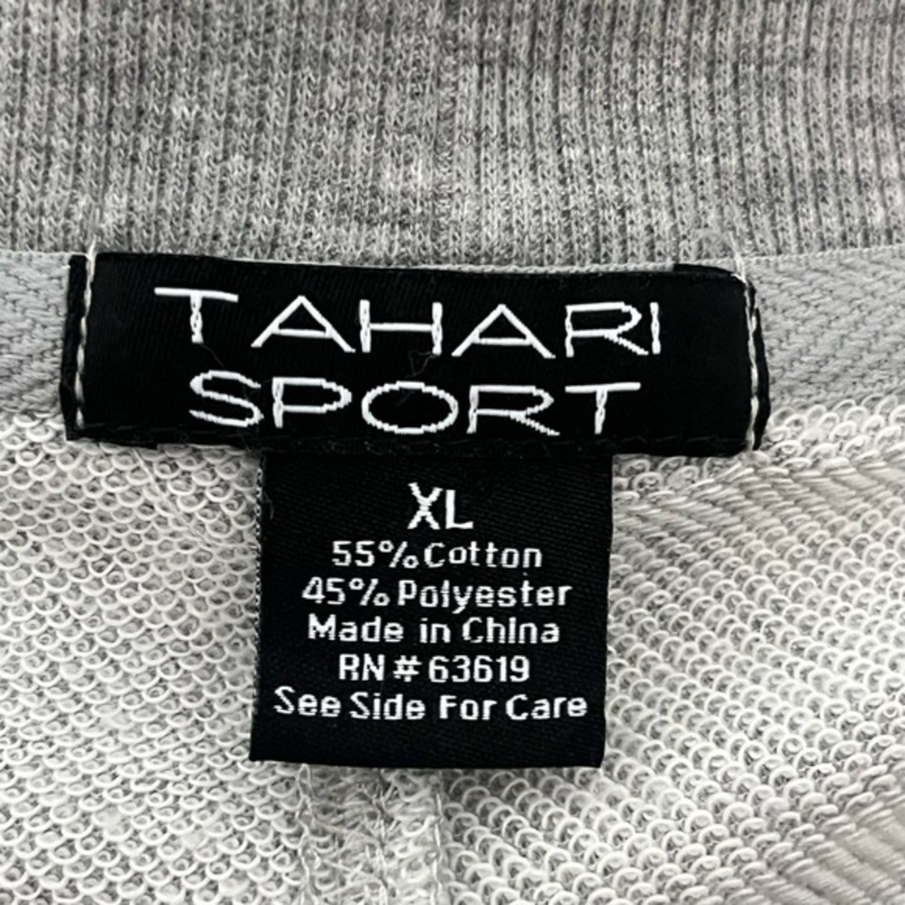 Tahari Sport Women Open Front Long Cardigan Sweater Gray Knit Size XL Thumbholes - Picture 2 of 7